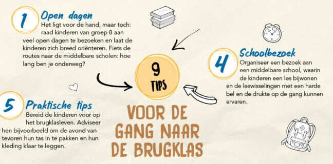 9 tips voor de gang naar de brugklas